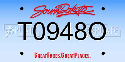 T0948O South Dakota License Plate