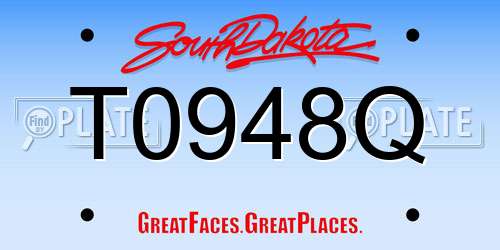 T0948Q South Dakota License Plate