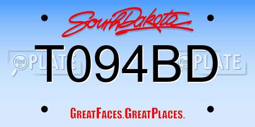 T094BD South Dakota License Plate