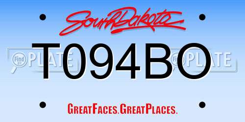 T094BO South Dakota License Plate