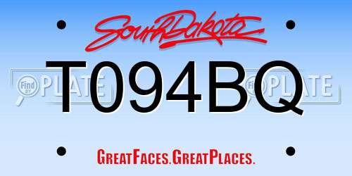 T094BQ South Dakota License Plate