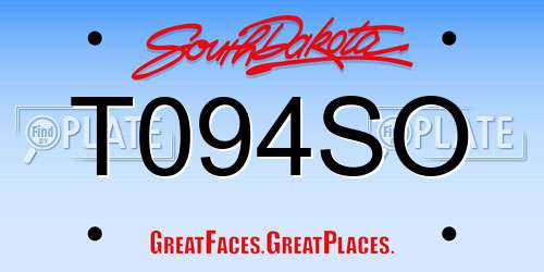 T094SO South Dakota License Plate