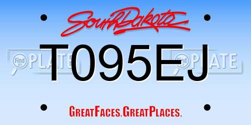 T095EJ South Dakota License Plate