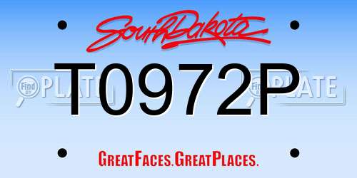 T0972P South Dakota License Plate