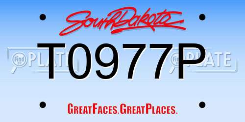 T0977P South Dakota License Plate