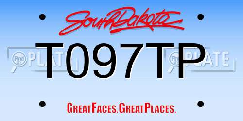 T097TP South Dakota License Plate