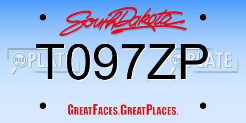 T097ZP South Dakota License Plate