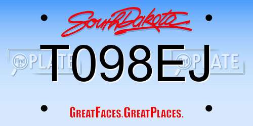 T098EJ South Dakota License Plate