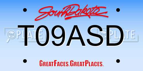 T09ASD South Dakota License Plate