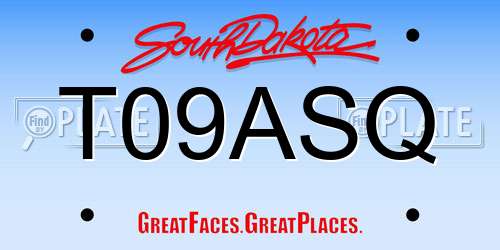 T09ASQ South Dakota License Plate