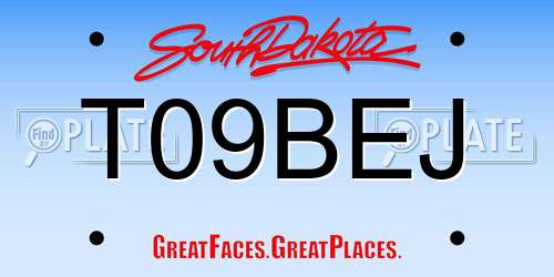 T09BEJ South Dakota License Plate