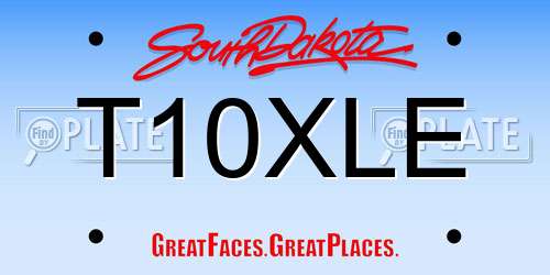 T10XLE South Dakota License Plate