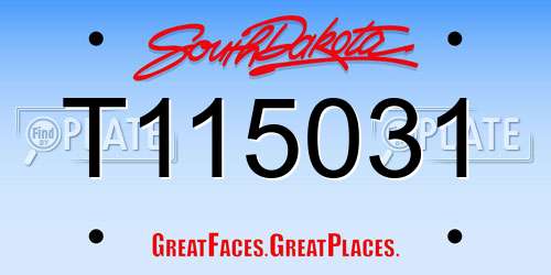 T115031 South Dakota License Plate