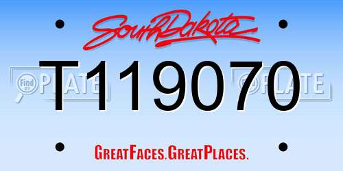 T119070 South Dakota License Plate