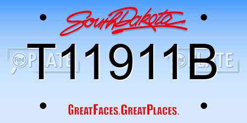 T11911B South Dakota License Plate