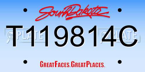 T119814C South Dakota License Plate