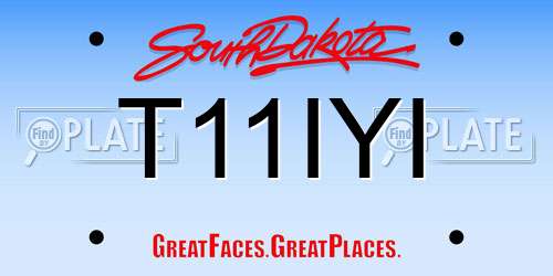 T11IYI South Dakota License Plate