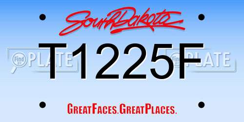 T1225F South Dakota License Plate