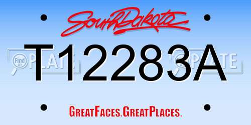 T12283A South Dakota License Plate