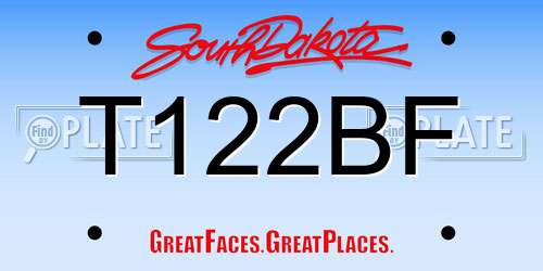 T122BF South Dakota License Plate