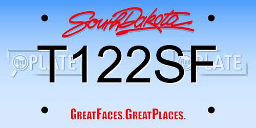 T122SF South Dakota License Plate