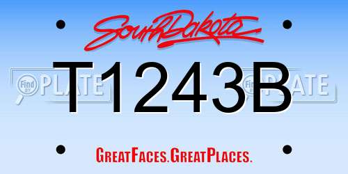 T1243B South Dakota License Plate