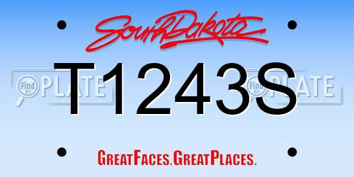 T1243S South Dakota License Plate