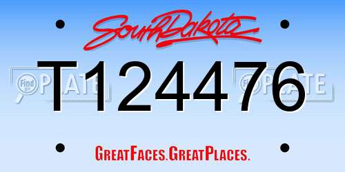 T124476 South Dakota License Plate