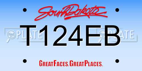 T124EB South Dakota License Plate
