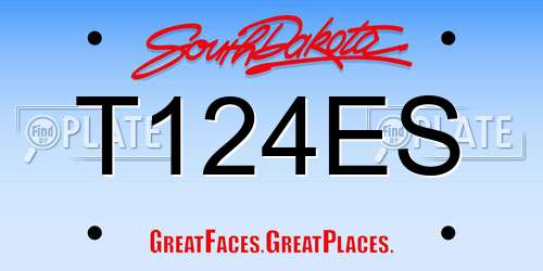 T124ES South Dakota License Plate