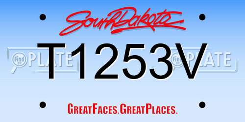 T1253V South Dakota License Plate