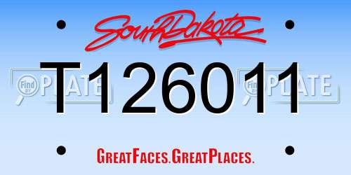 T126011 South Dakota License Plate
