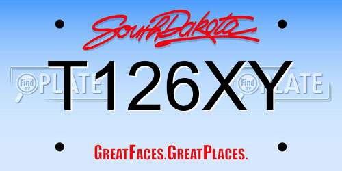 T126XY South Dakota License Plate