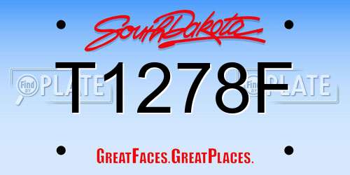 T1278F South Dakota License Plate