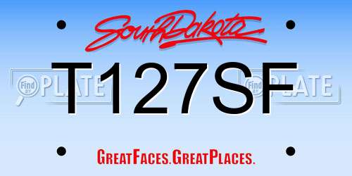 T127SF South Dakota License Plate
