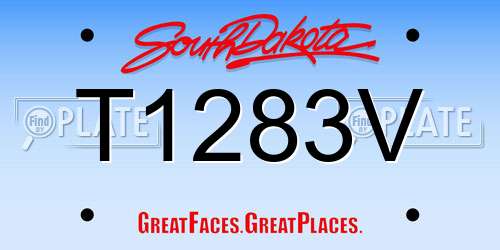 T1283V South Dakota License Plate