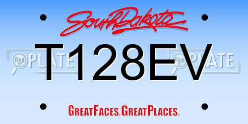 T128EV South Dakota License Plate