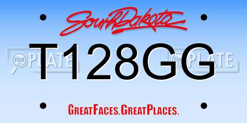T128GG South Dakota License Plate