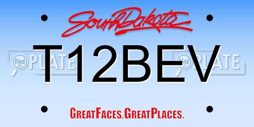 T12BEV South Dakota License Plate