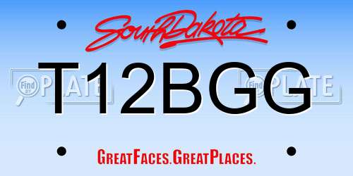T12BGG South Dakota License Plate