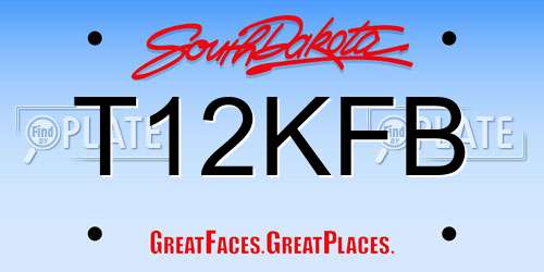 T12KFB South Dakota License Plate
