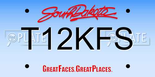 T12KFS South Dakota License Plate