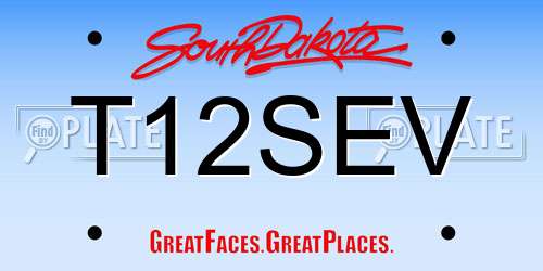 T12SEV South Dakota License Plate