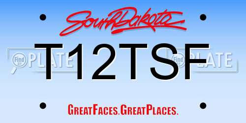 T12TSF South Dakota License Plate