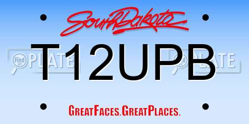 T12UPB South Dakota License Plate