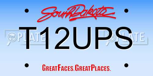 T12UPS South Dakota License Plate