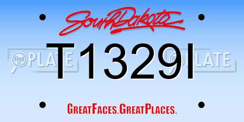 T1329I South Dakota License Plate