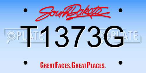 T1373G South Dakota License Plate