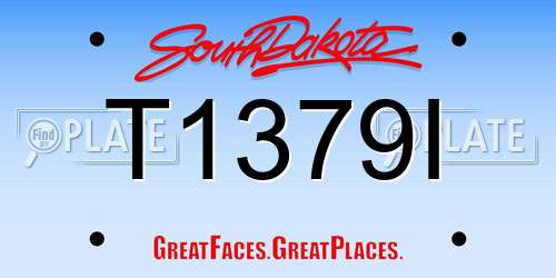 T1379I South Dakota License Plate