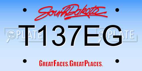 T137EG South Dakota License Plate
